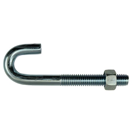 Midwest Fastener 3/8"-16 x 3-3/4" Zinc Plated Steel Coarse Thread J-Bolt 10PK 52297